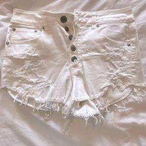 American Eagle size 8 white denim shorts